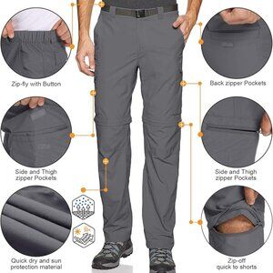 Toomett Men's Hiking Convertible Cargo Pants Lightweight Quick Dry